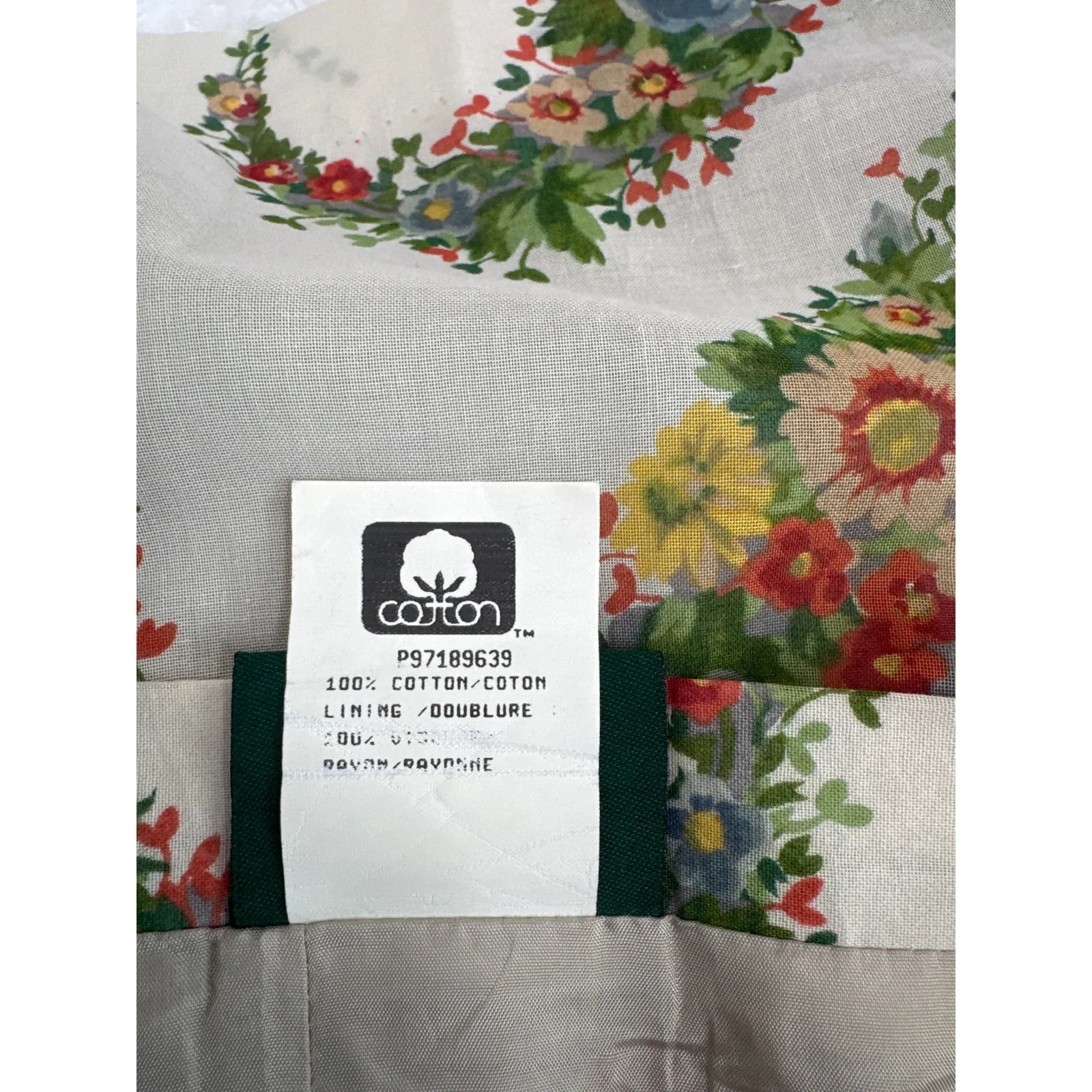 1980s Geiger Austria Floral Cotton Midi Skirt prairie folk retro Size 42 Medium White - Image 14