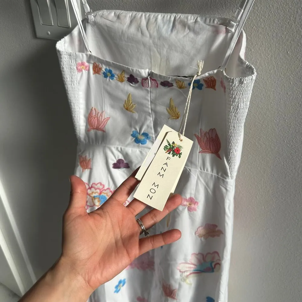 Fanm mon Maddie dress size XS Embroidered Maxi New White - Image 10