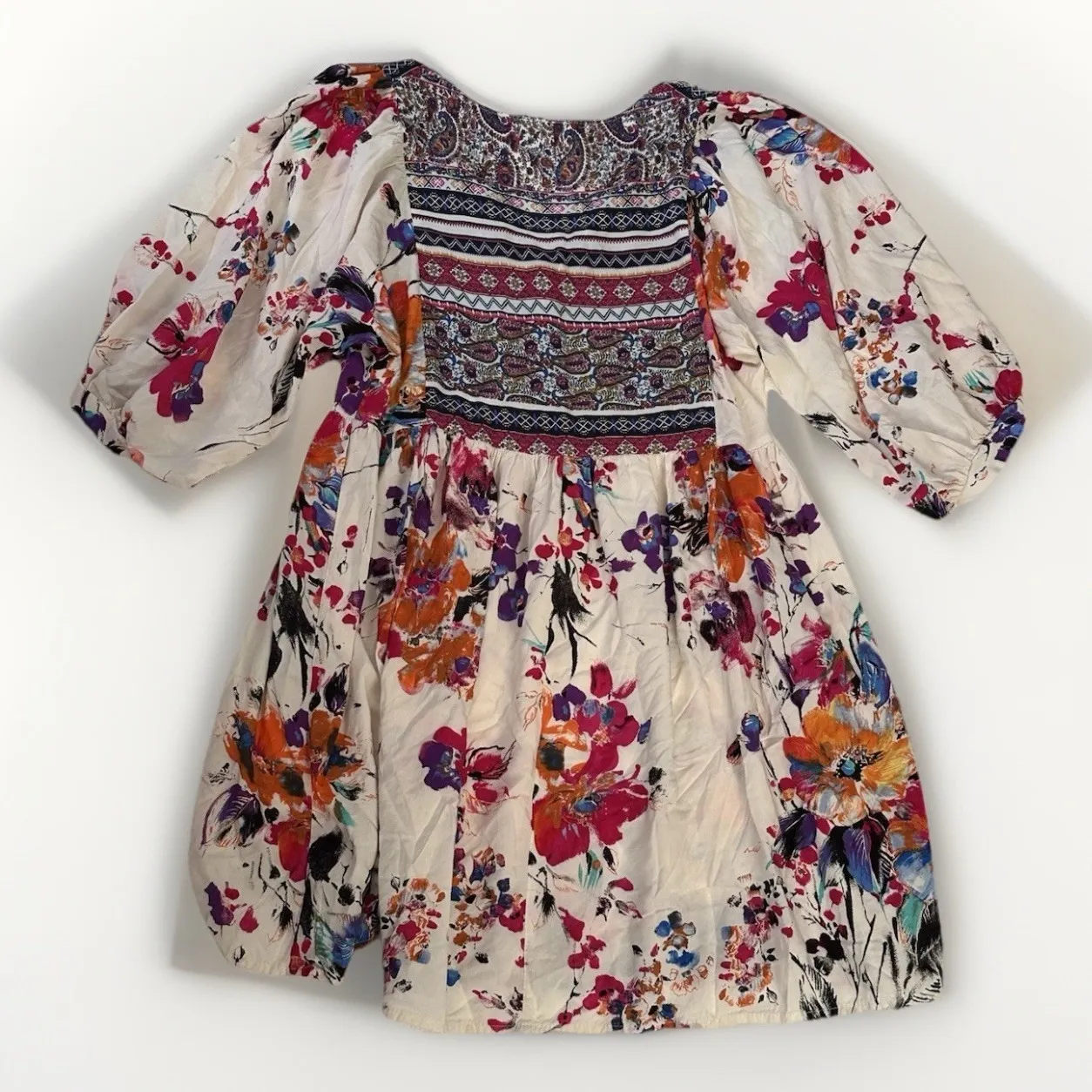 Umgee Top Tunic Babydoll Peasant Boho Festival‎ Womens Size Small Aztec Floral - Image 2