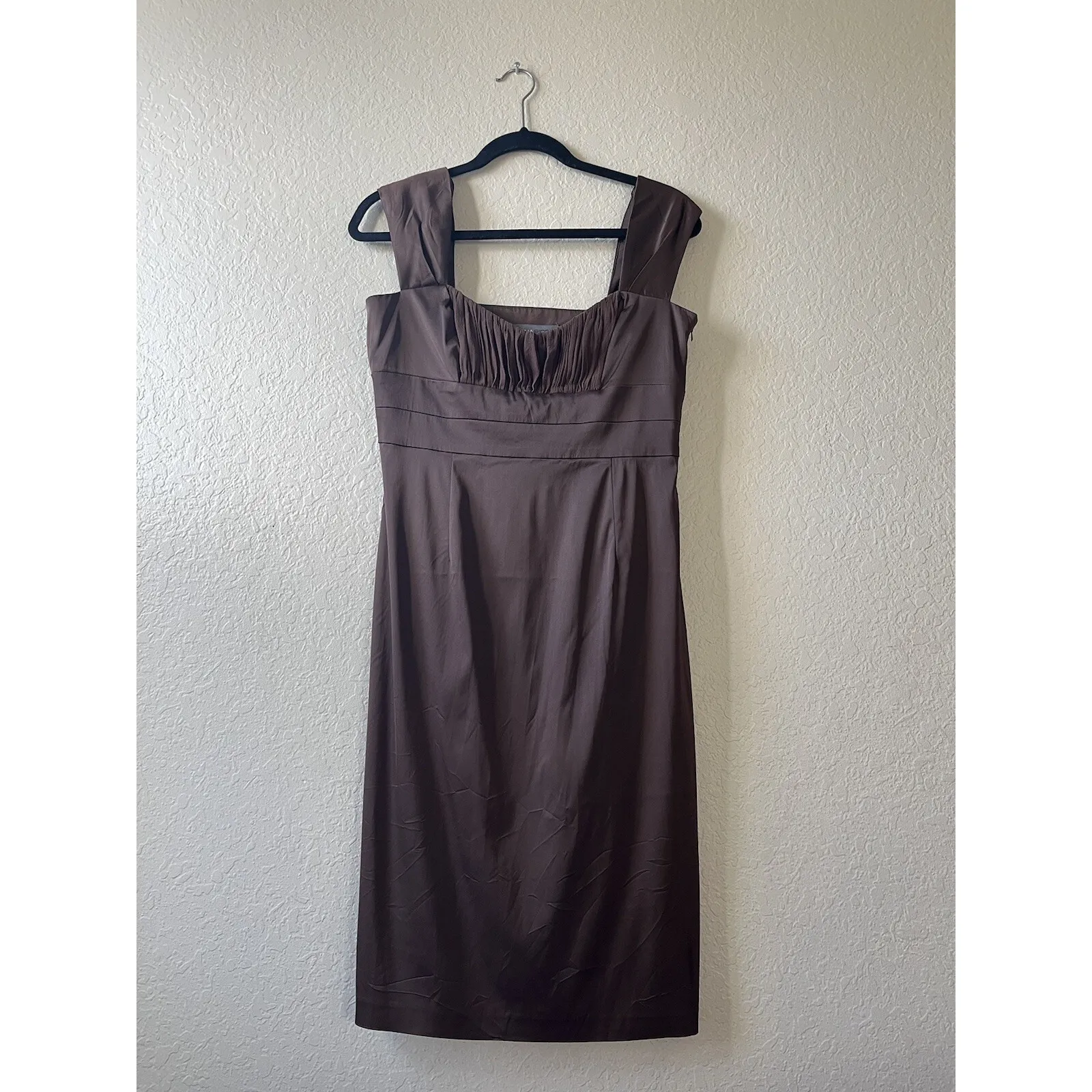 Women's Dress chocolate Espresso brown vtg y2k 90s Friends Satin Twee Fairy HOCO - Image 2