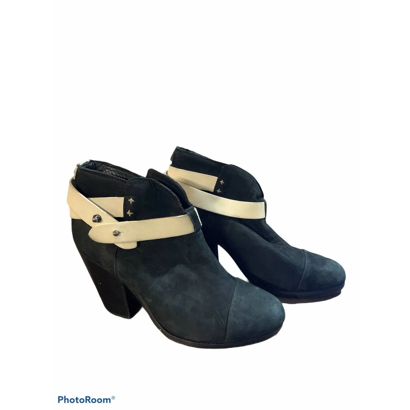 Rag & bone harrow booties‎ black white suade 36 (5) - Image 2