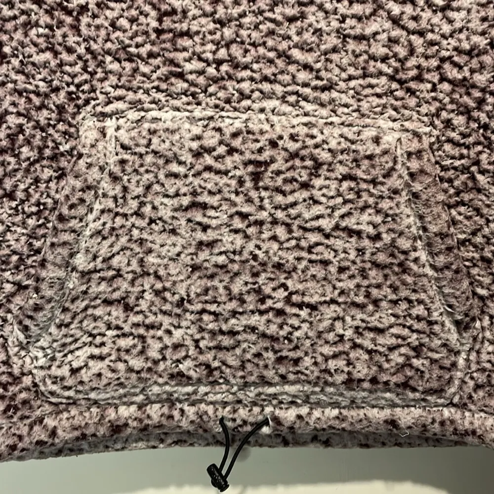 PINK Victorias Secret- Sherpa Pullover 1/4 Zip Front Pocket Purple White- Size M - Image 5