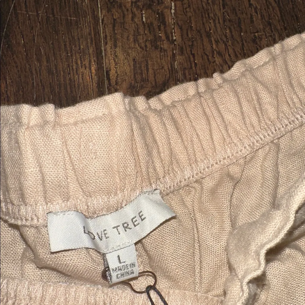 Love Tree tan pants linen blend size large new with tags - Image 5