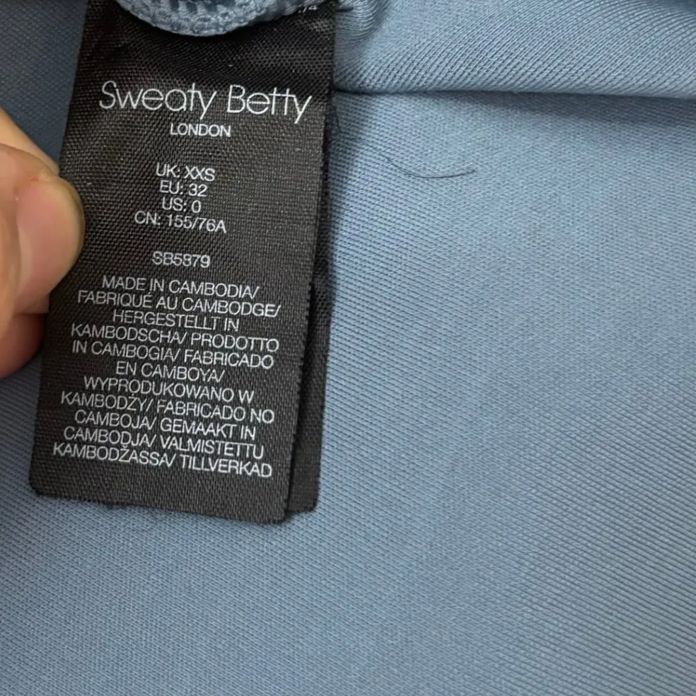 Sweaty Betty Grace Cozy Blue Oversized Scuba Sweatshirt Top XXS RUNS LARGE - Image 8