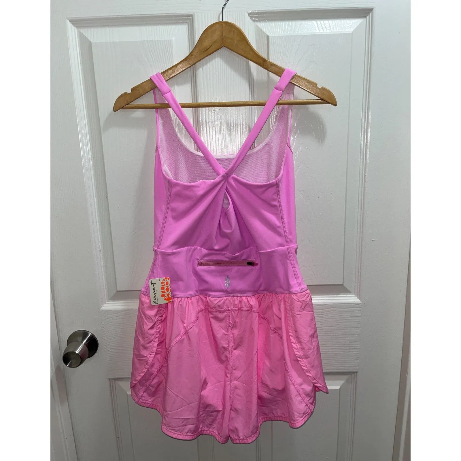 Free People Movement Righteous Runsie Romper Size Medium in Summer Lovin Pink - Image 6