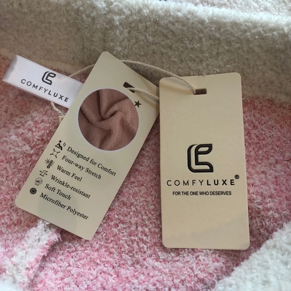 Comfy Luxe High Waisted White & Pink Bow Print Loungewear Shorts Womens Size M/L - Image 8