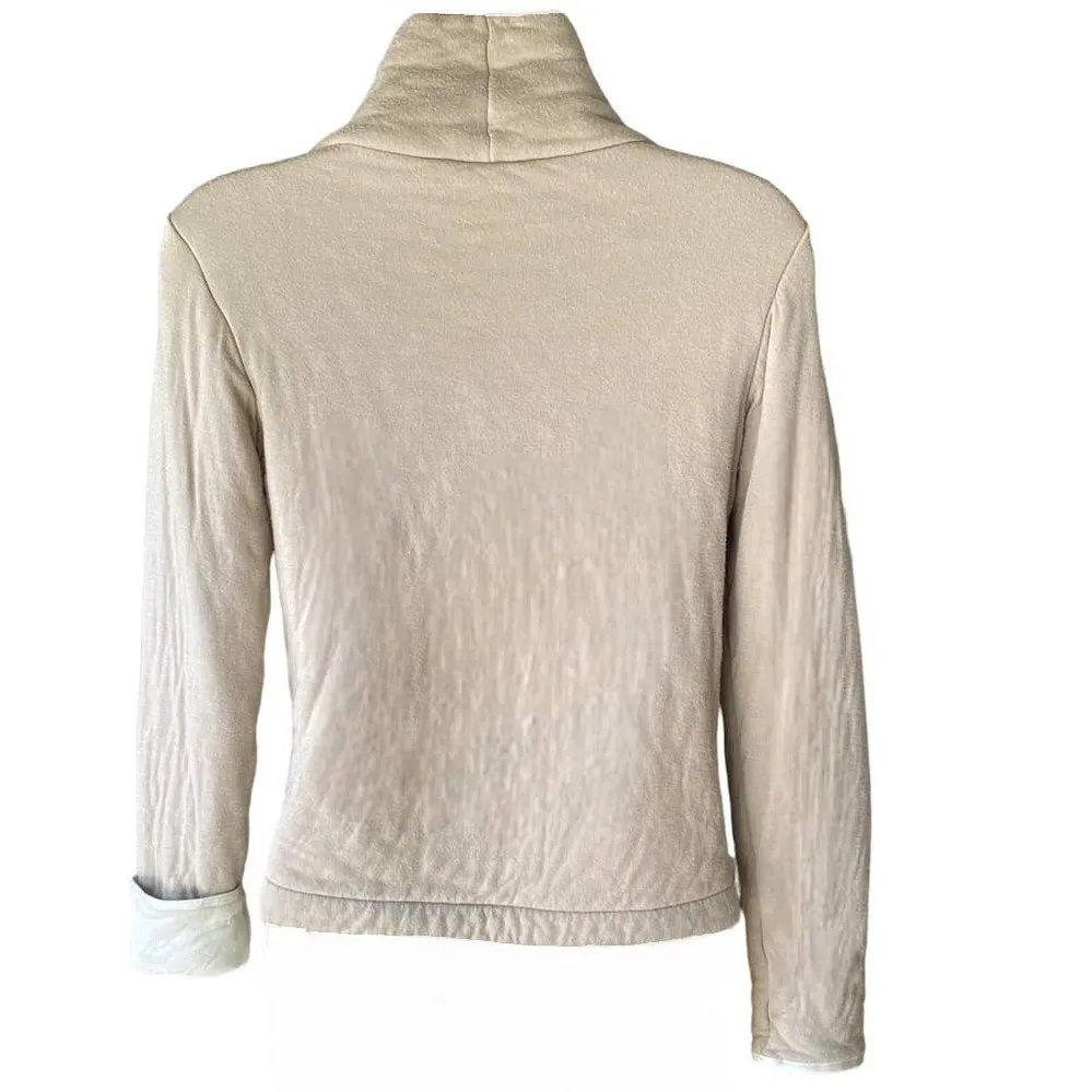 Fendi  Tan Cowl Neck Lined Turtleneck Long Sleeve Pullover Top ~ Women's Size 40 - Image 3