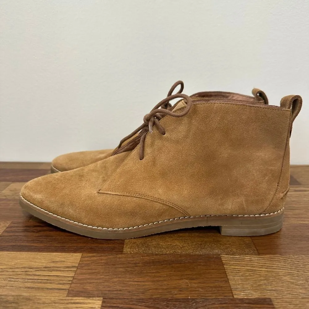 Madewell Womens Nash Chukka Boots 7 Tan Suede Leather Ankle‎ Laceup Almond Toe - Image 2