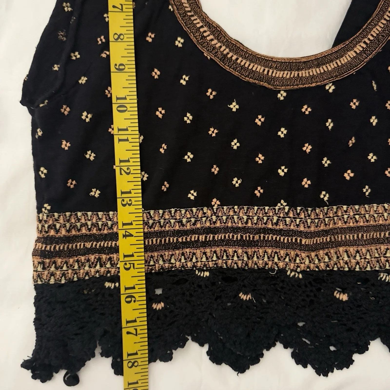 Black Free People Santorini top Women’s Size XS Bohemian Style - Image 9