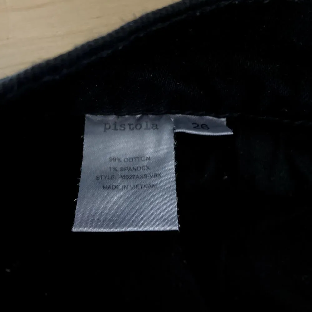 Pistola Nico Into the Void Distressed Mom Jean O Ring Zipper Raw Hem Black 26" - Image 5