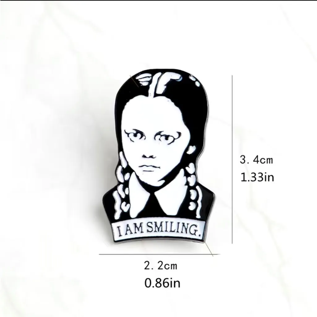 Enamel Painted Metal Black & White I AM SMILING‎ Pin *Faux Fashion Accessories - Image 6