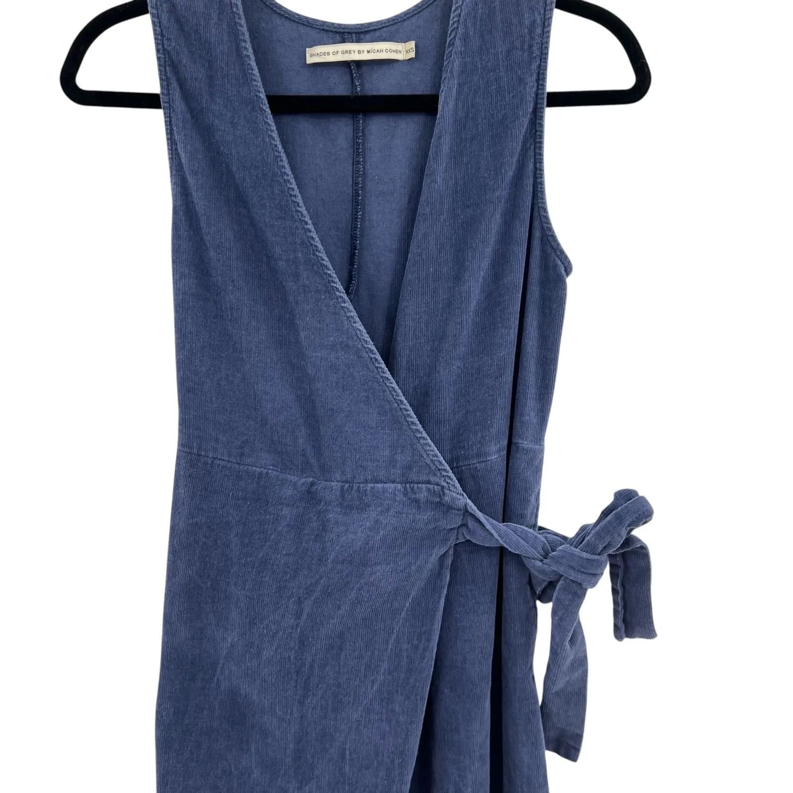Shades of‎ Grey by Micah Cohen Wrap Origami Jumpsuit Corduroy Blue Size XXS - Image 4