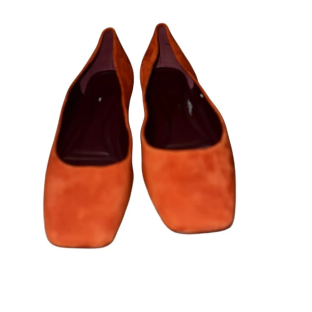 NEW Sarto by Franco Sarto Flexa Amaya Ballet Suede Square Toe Flats Burnt Orange - Image 3