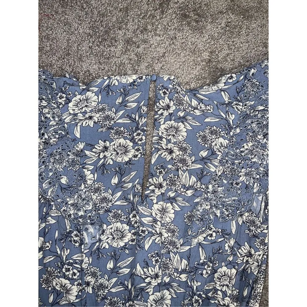 American Eagle Outfitters Eyelet Flutter Sleeves Romper Size MEDIUM - Image 10