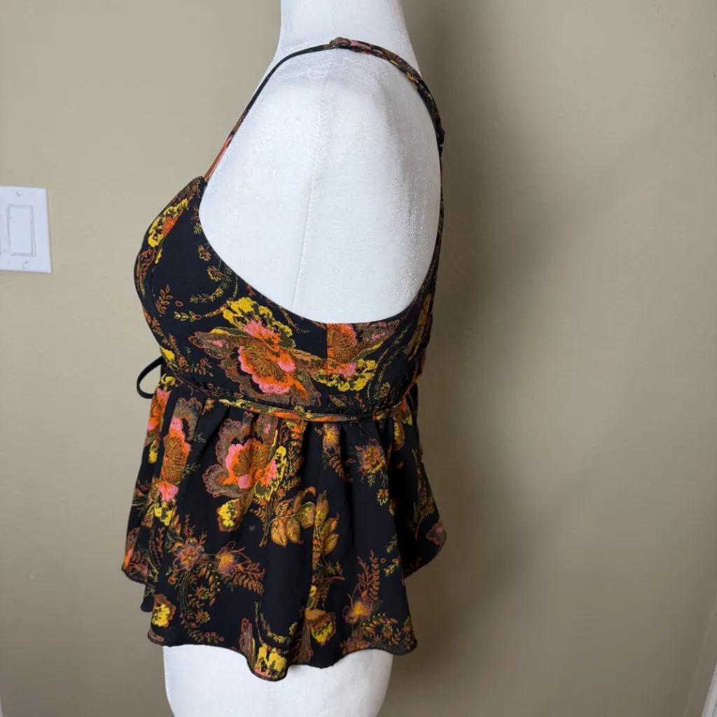 URBAN OUTFITTERS Wrap Front Tank Top Blouse Top Shirt Size Small Floral - Image 5