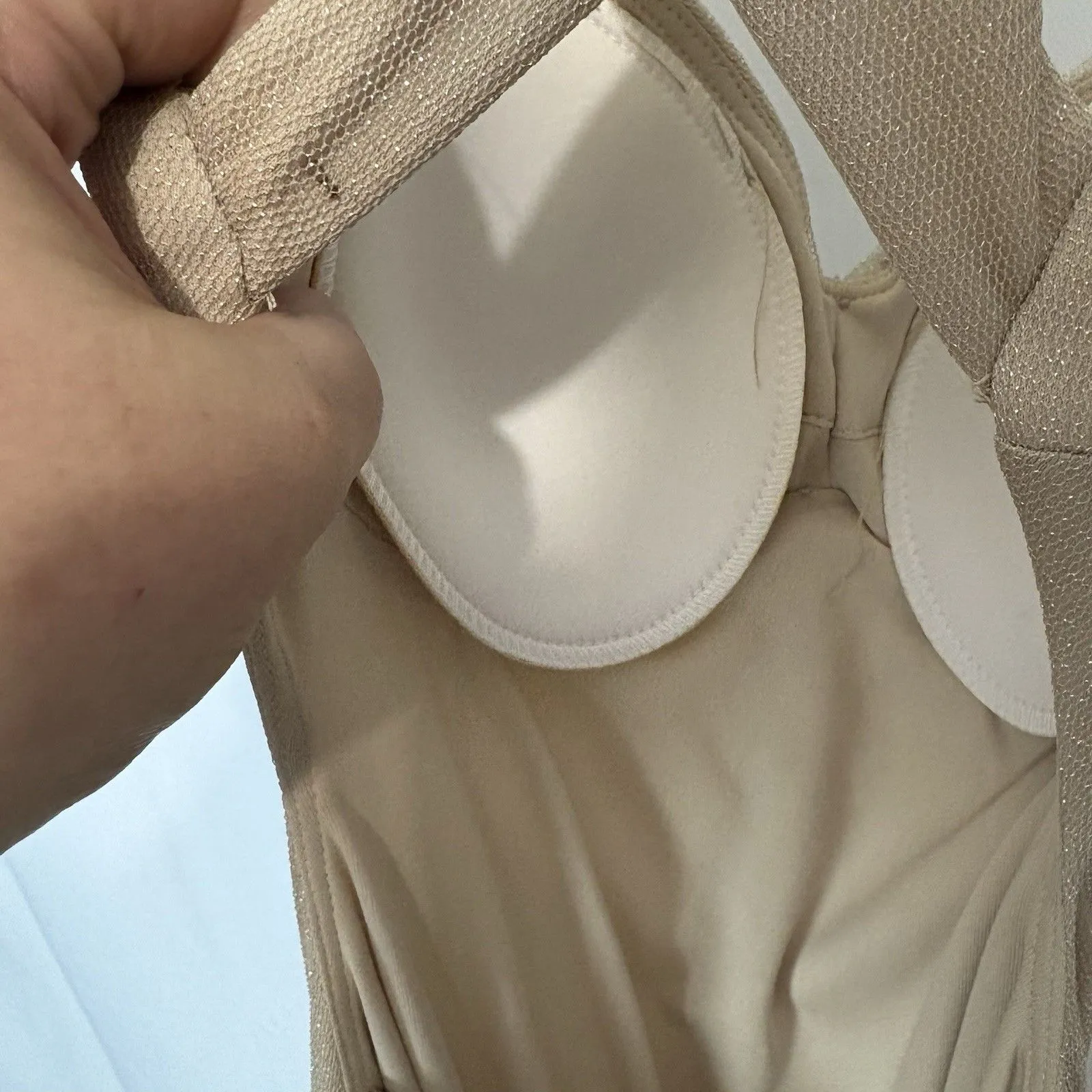 Blondie Nites Prom Formal Dress Nude Tulle Glitter Backless Mermaid Bodycon Sz 3 - Image 10