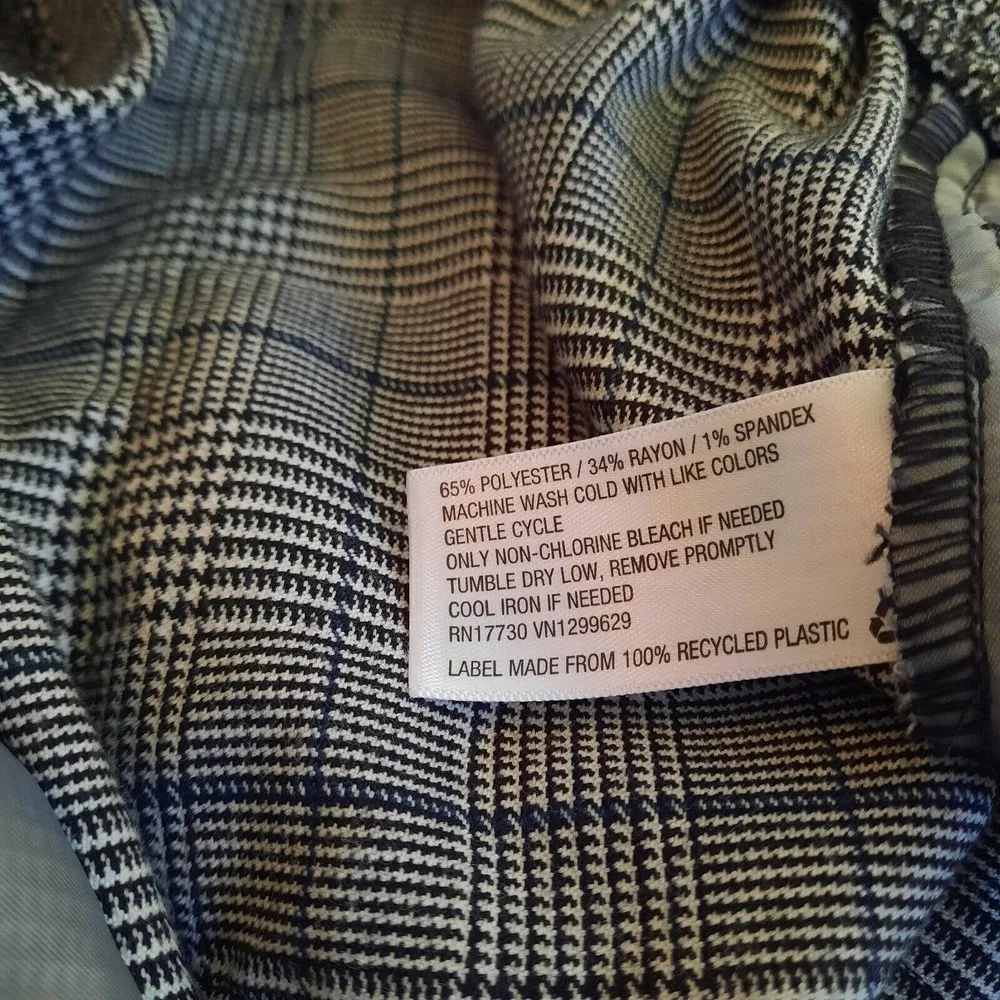 Wild Fable Pants Women XXL Black White Houndstooth Plaid Crop High Rise Cuffed - Image 8