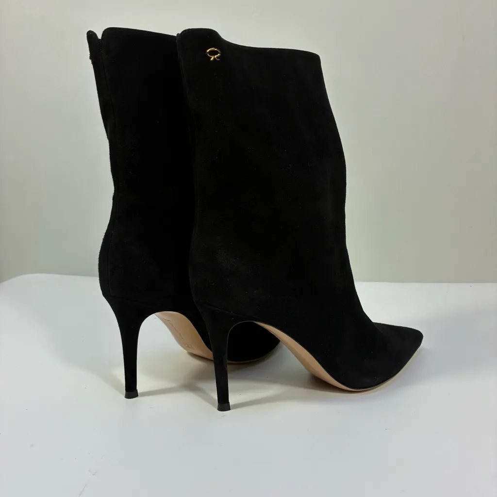 Gianvito Rossi Camoscio Stivale Pointed Toe Bootie Boots Black 39.5 EU NEW Suede - Image 4