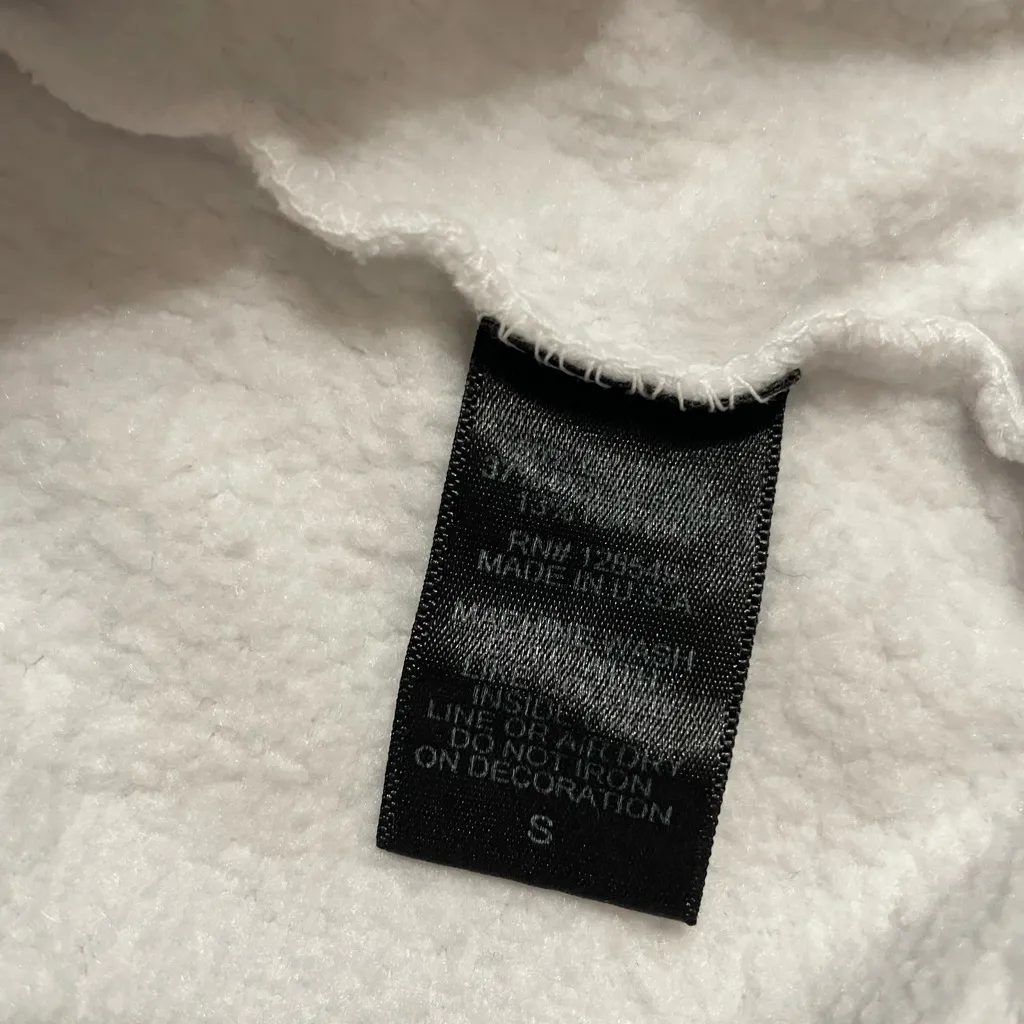 Aviator Nation Bolt 2 Cropped Sweatshirt White with Black Bolt Size S - Image 11