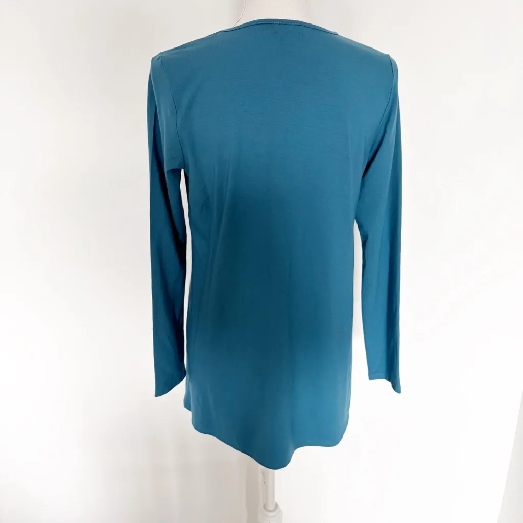 J. Jill Wearever Teal Crew Neck A-line Tunic Top Size 6 - Image 8