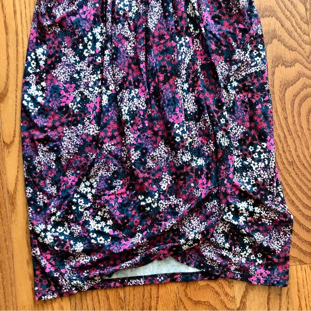 Ted Baker Jersey Faux Wrap Purple Blue Dress Women’s Size 3 (USA 8) - Image 9