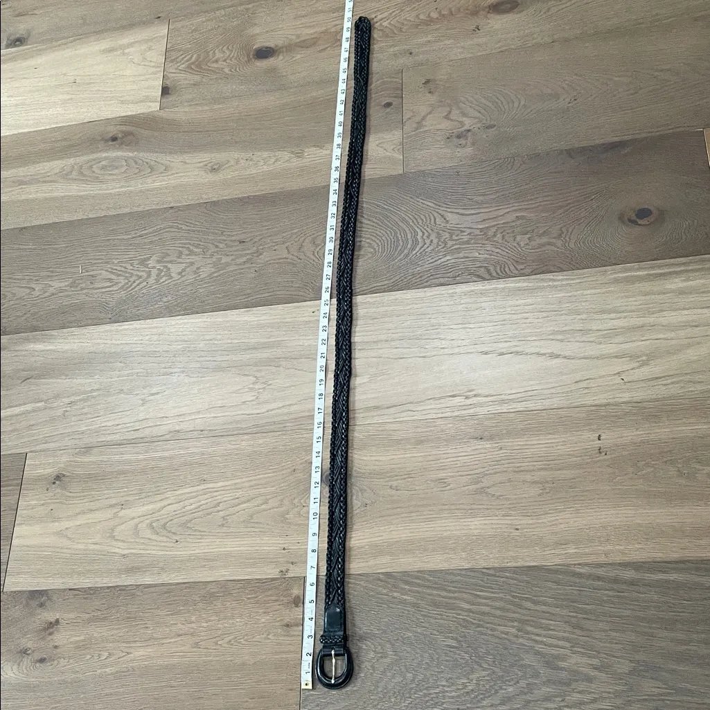 Vintage Talbots Black Braided Leather Belt Size XXL - Image 4