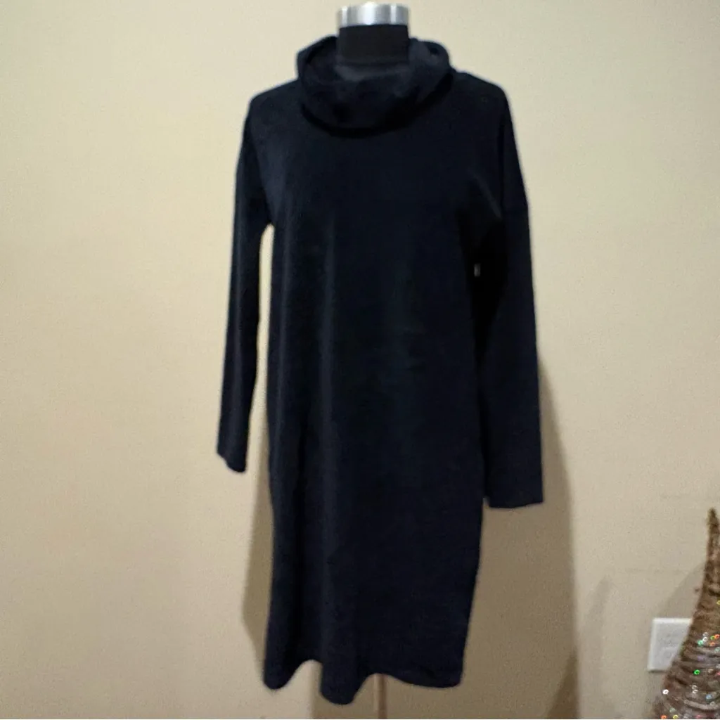 Pure Jill corded velour Black cowl neck dress size S - Image 2
