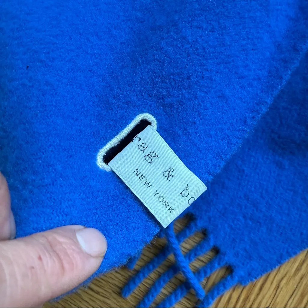 Rag & Bone Classic Wool Scarf, Pacific Blue, NWOT - Image 4