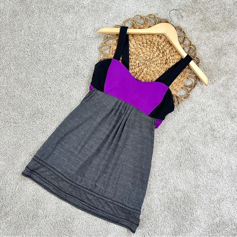 Lululemon Run Back On Track Tank Built-In Bra Black Tender Violet Purple Size 6 - Image 5
