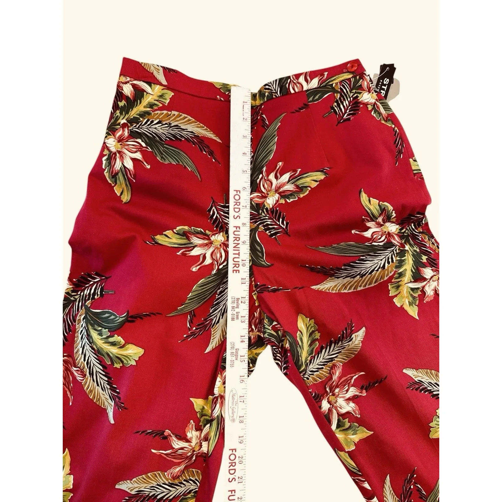 NWT Tropical Floral Print Cropped BRIGGS Pants 12P Petite Stretch Resort Wear - Image 7