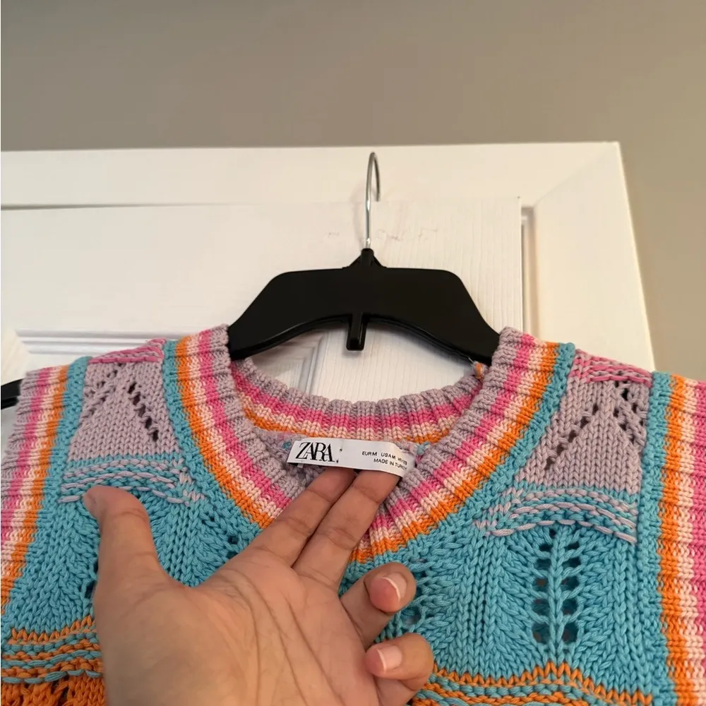 ZARA multicolor knit vest sweater - Image 4