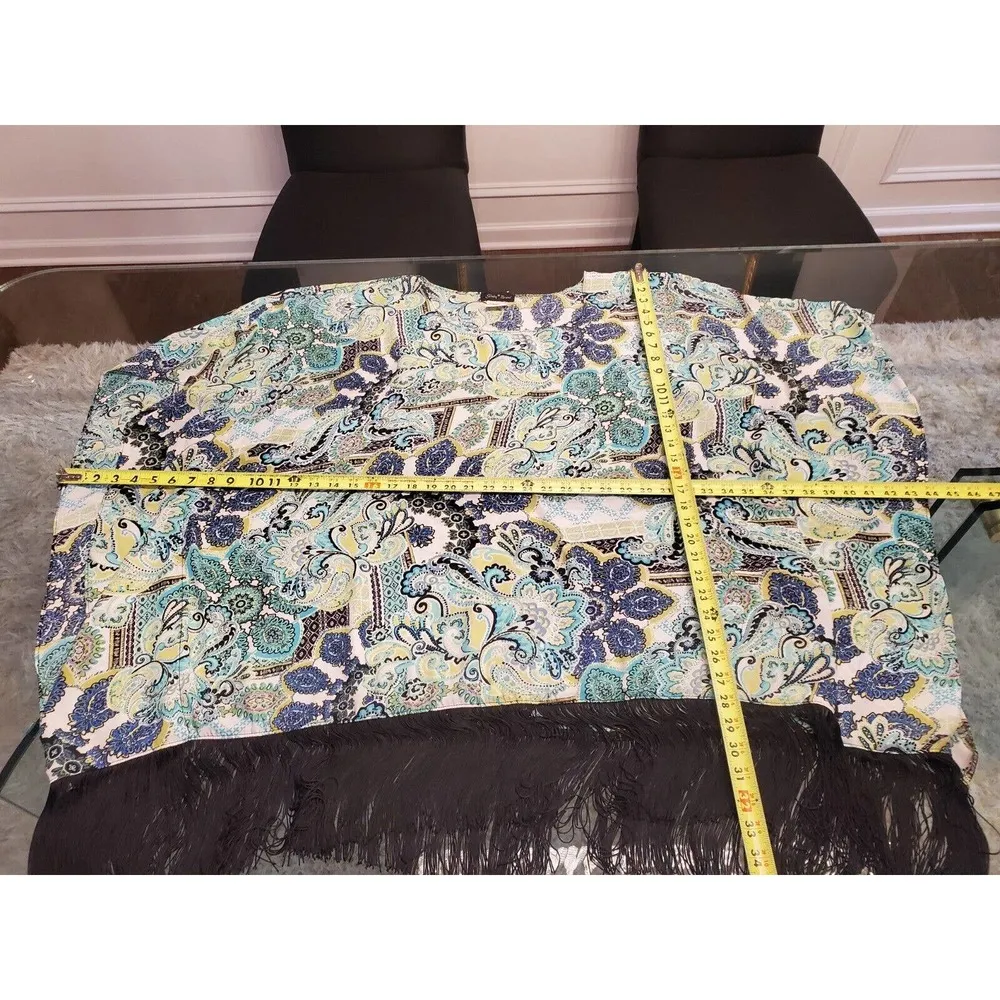 Slinky Brand Womens Multicolor Paisley Print Polyester Round Neck Blouse Size 3X - Image 10