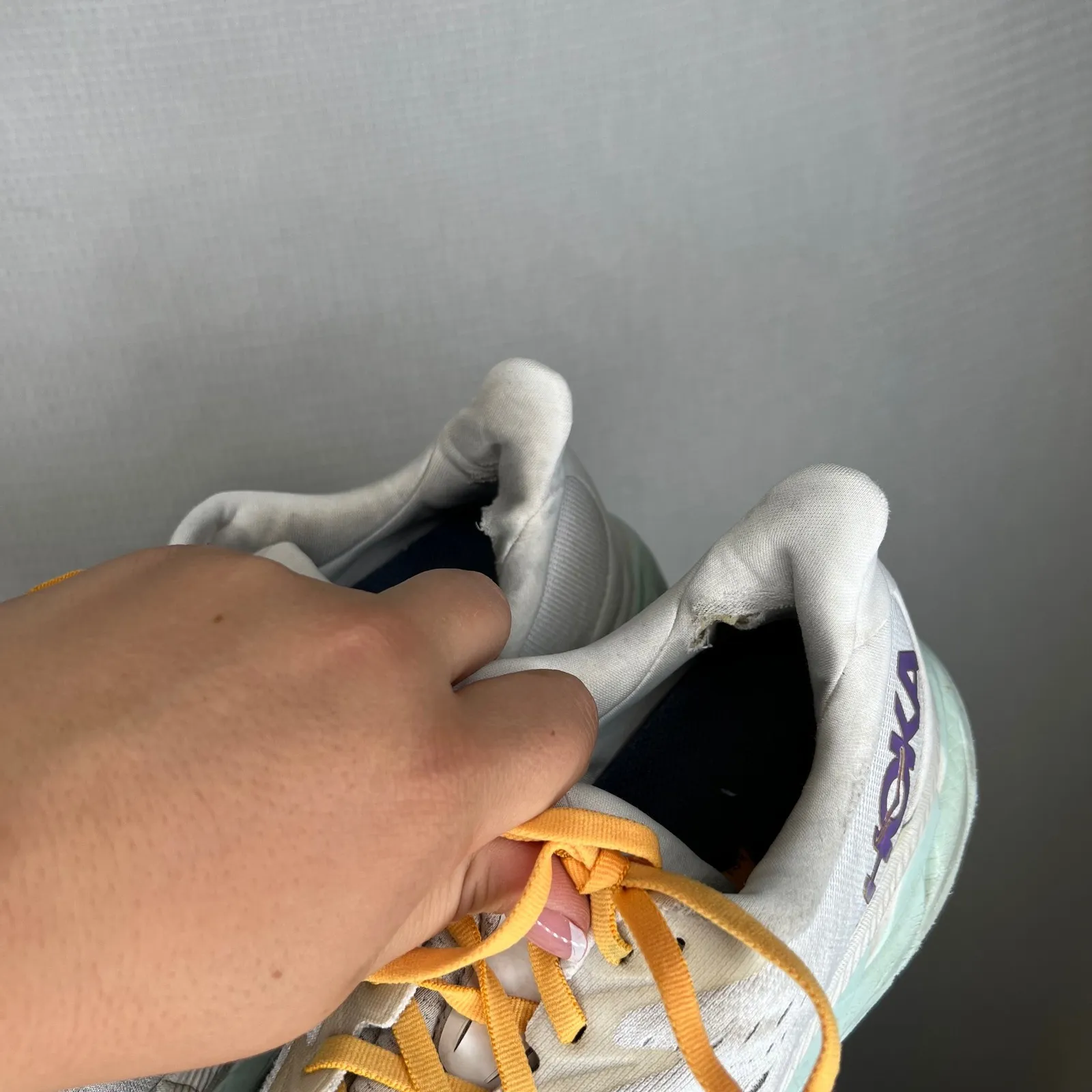 Hoka Clifton 8 Women's Running Shoes White‎ Purple Athletic Sneakers Size 8B - Image 6