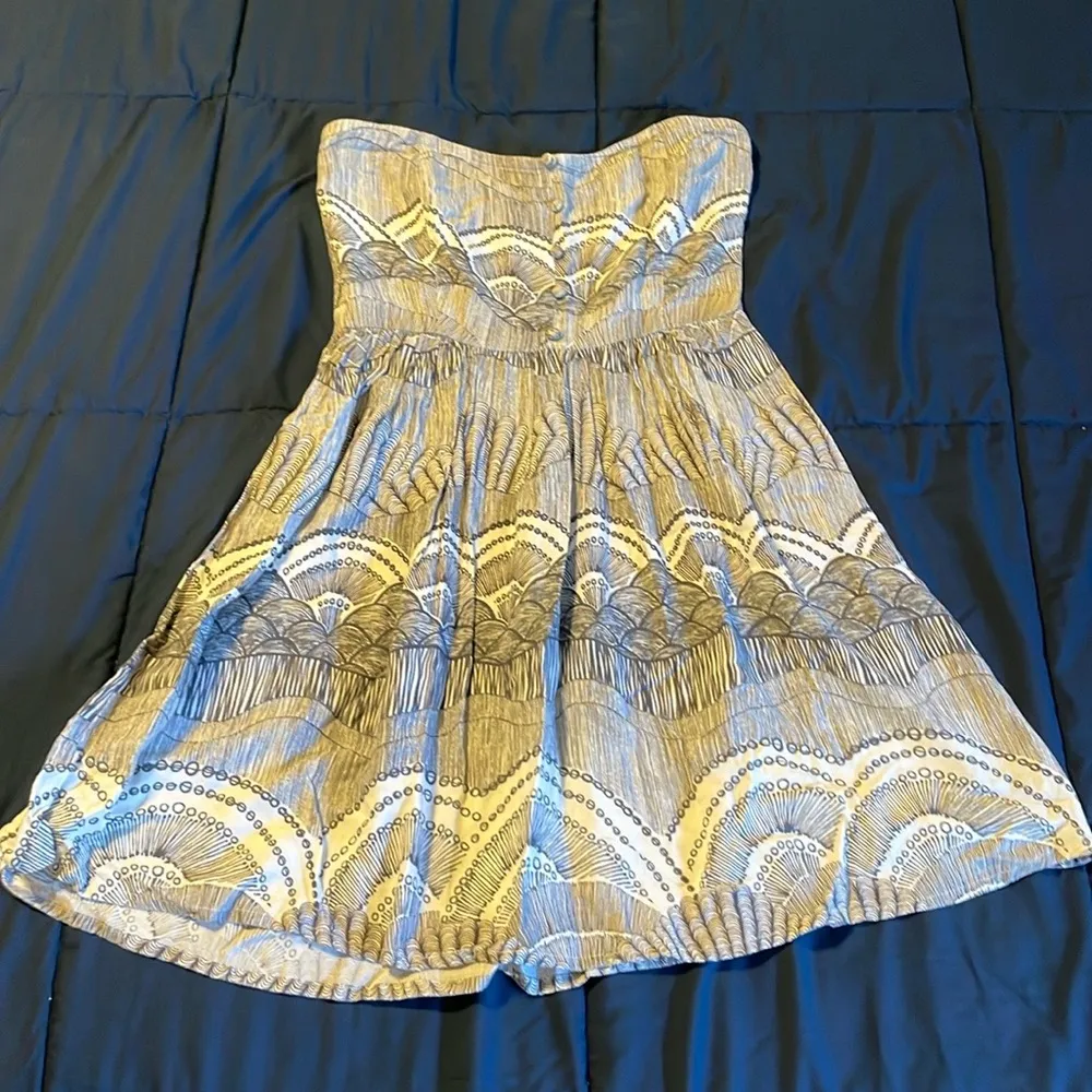 Distance Strapless Print Dress - Image 4