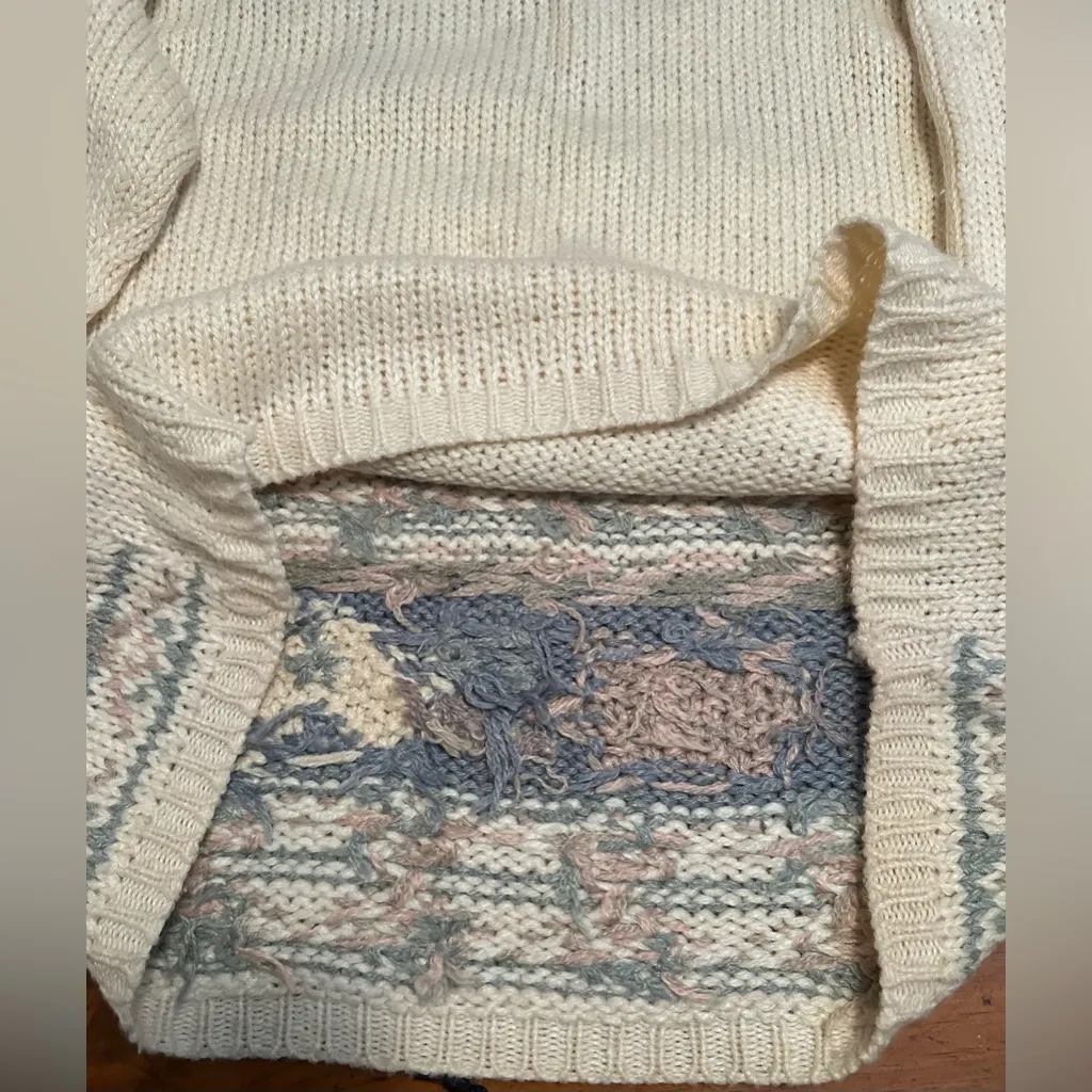 Classic Elements Hand knit  SweaterCottagecore oversized Sz L - Image 7