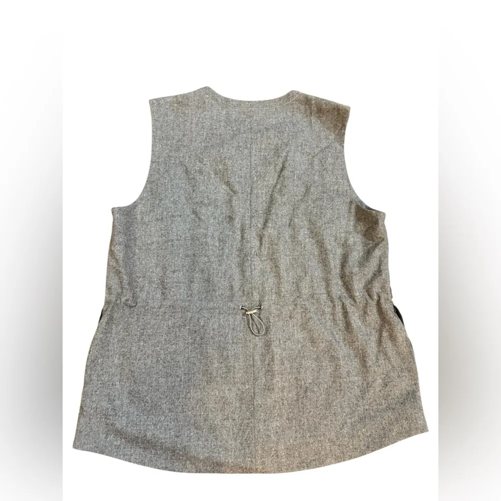 Lafayette 148 New York Quilted Zip Vest Grey Brown Size L Gray Size L - Image 2