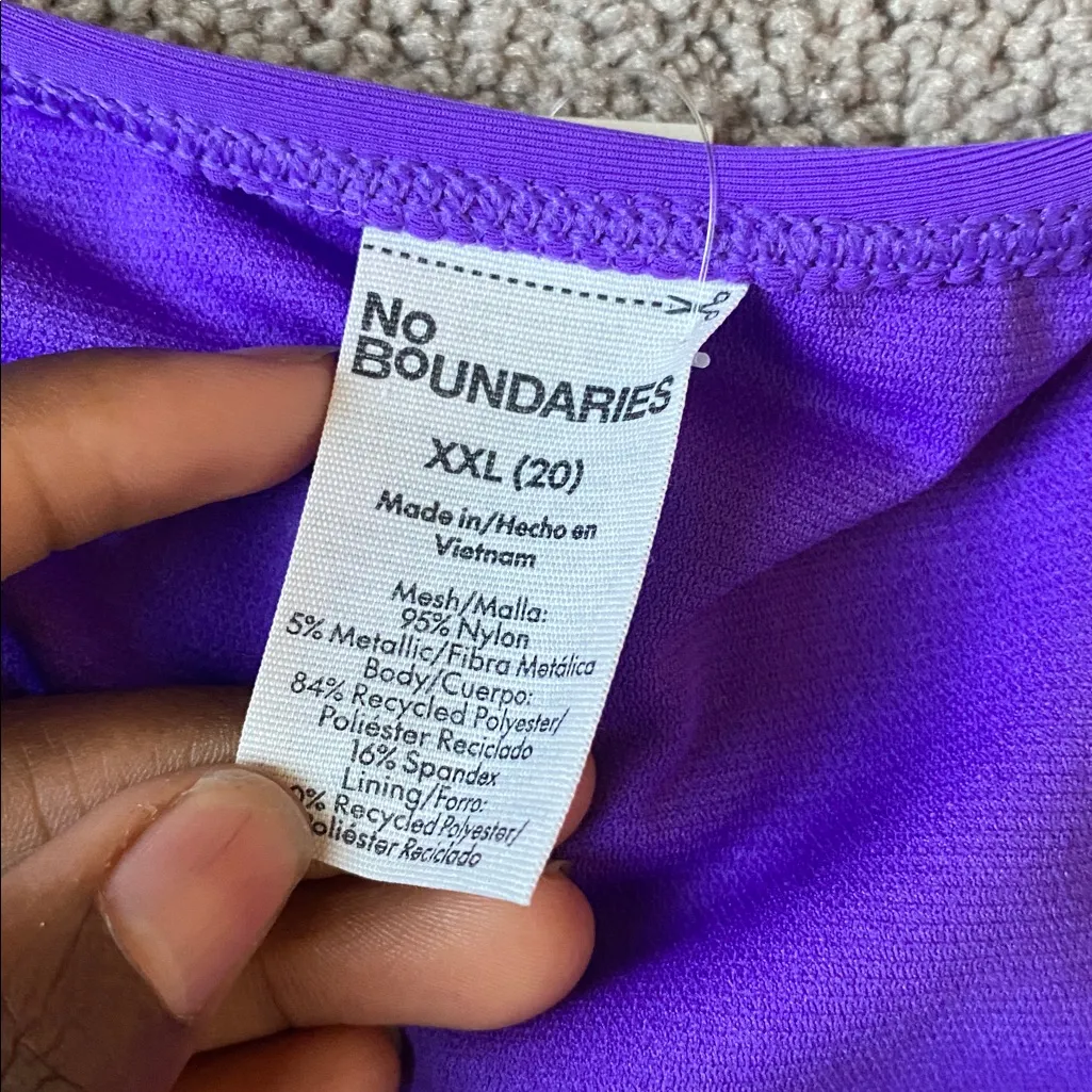 No Boundaries Purple Cheeky High Leg Bikini Botttom SIZE XXL - Image 2