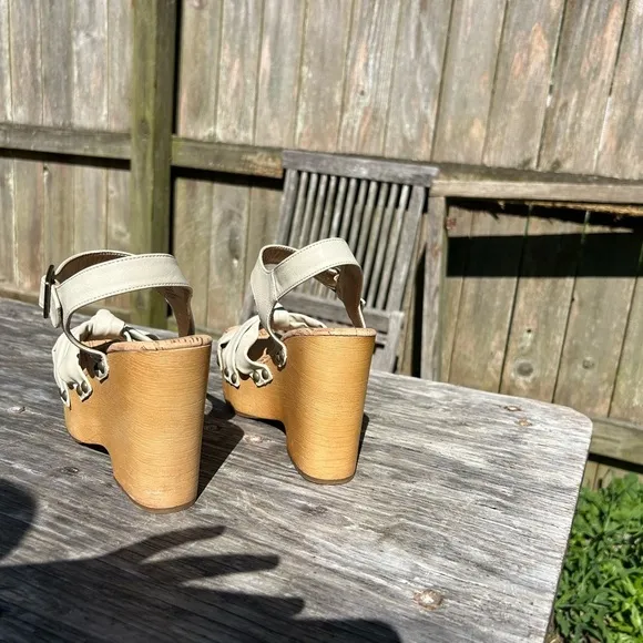 Korks Women's Dawson‎ Wedge Platform Sandals Off White Size 9 - Image 6