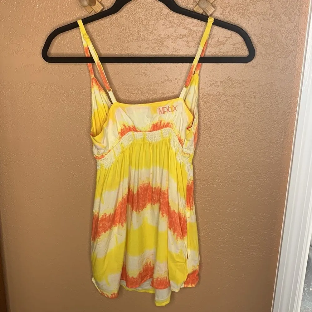 Matix Orange & Yellow Tie Dye Stripe Tank Size XS Yellow - Image 5
