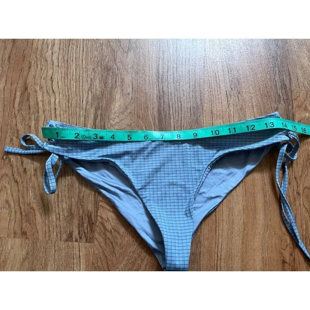 RVCA womens blue checkered bikini bottoms Medium - Image 4