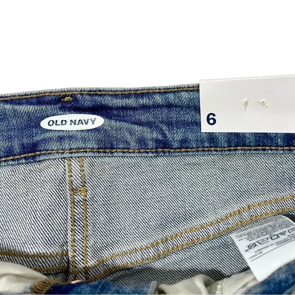 NWT Old Navy Button Front Distressed Denim Skirt - Image 3