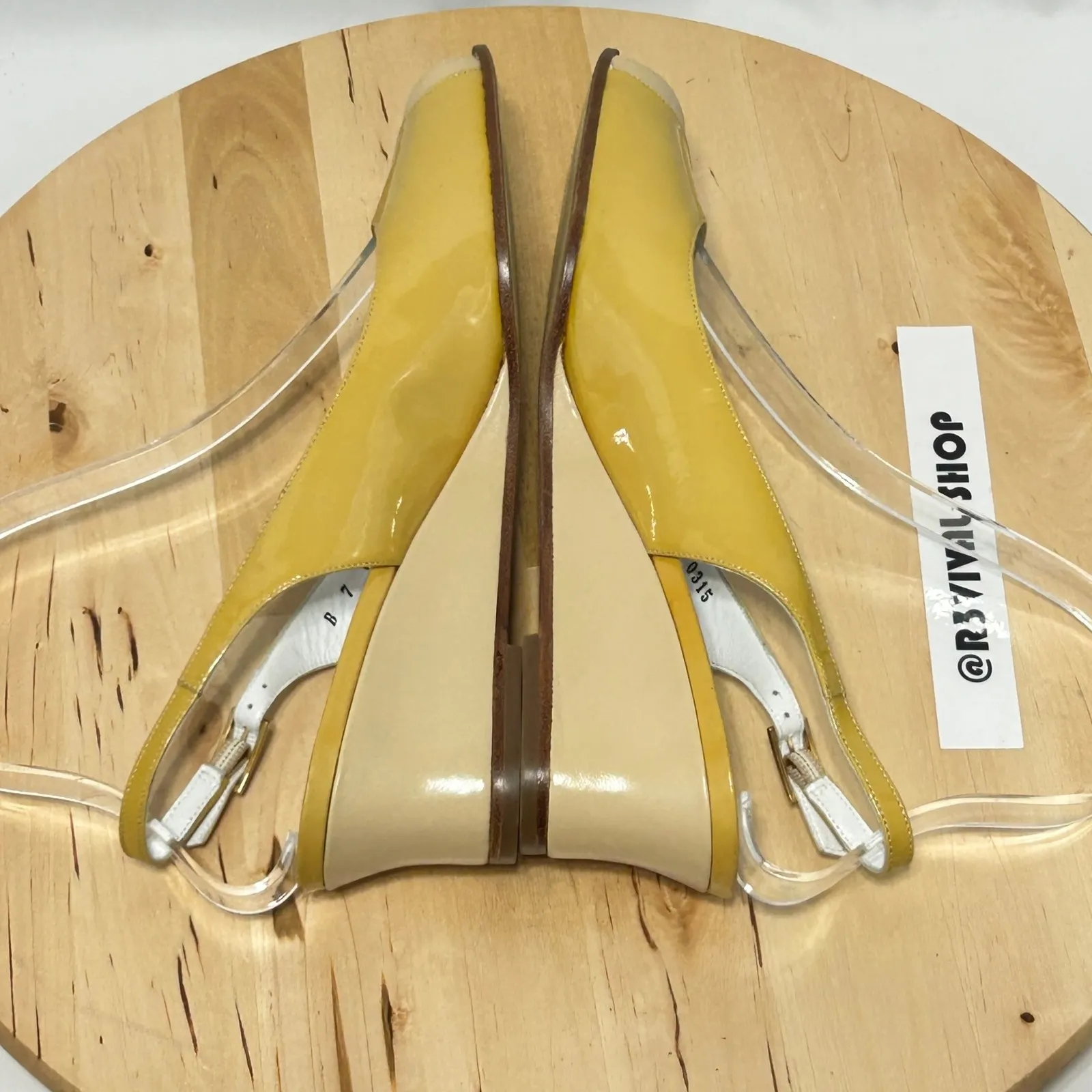 Bruno Magli Womens Peep Toe Tan Beige‎ Leather Wedge Slingback NWOB - Image 6