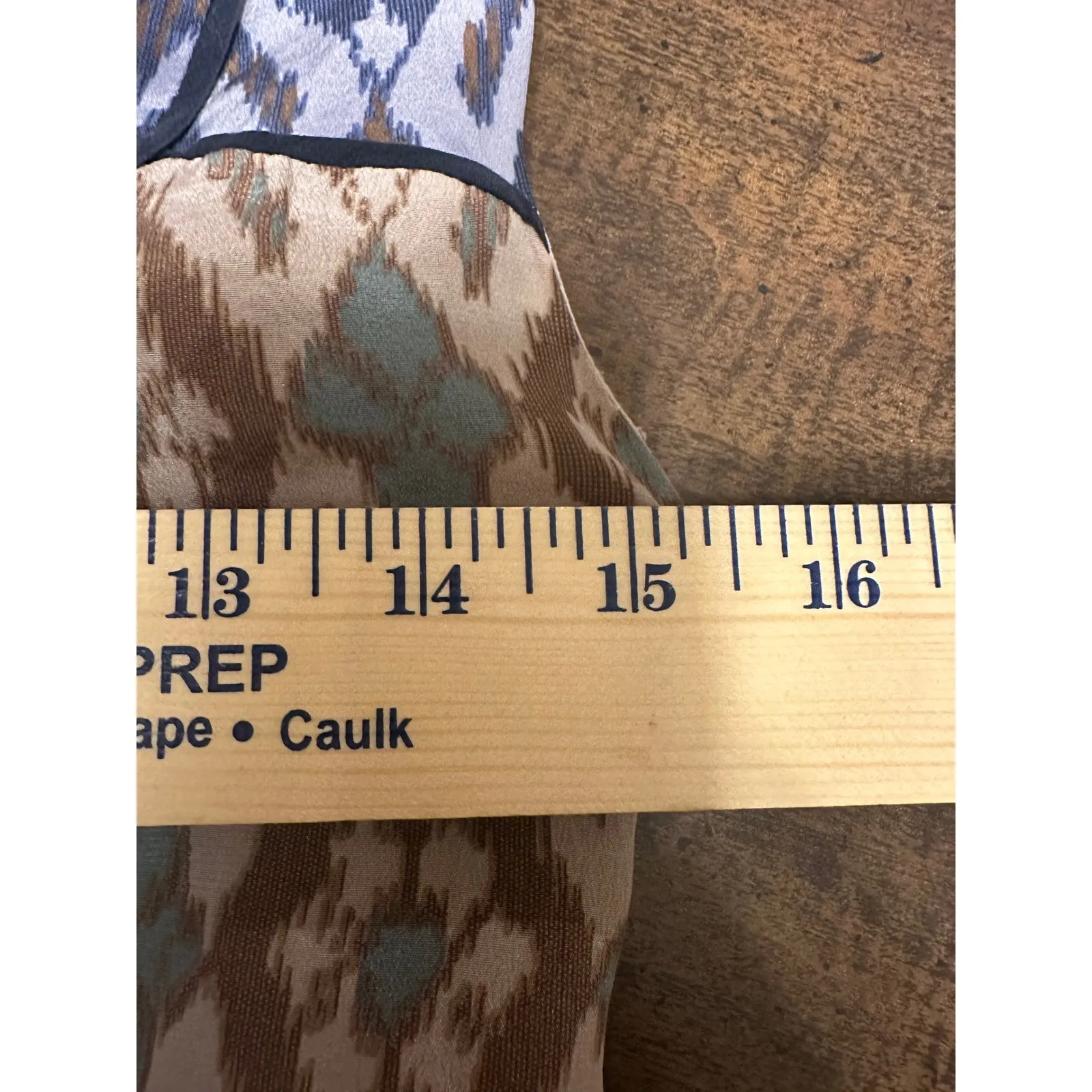 Coquille Anthropologie Blue Ikat Geometric Belted Silk Sleeveless Dress Size 0‎ - Image 8