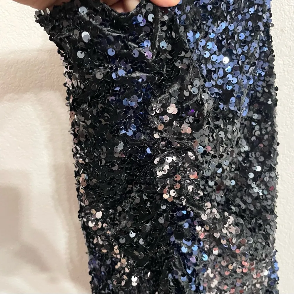 NWT Free People Womens Dress Glitter & Gold Sequin Midi Halter Size XS - Image 7