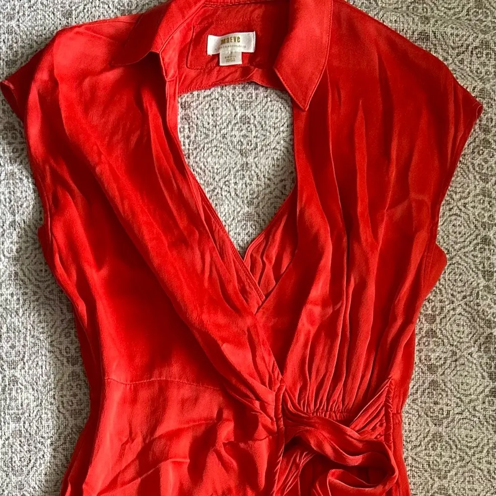 Maeve Anthropologie Open Back Wrap Midi Dress In Red - Image 7