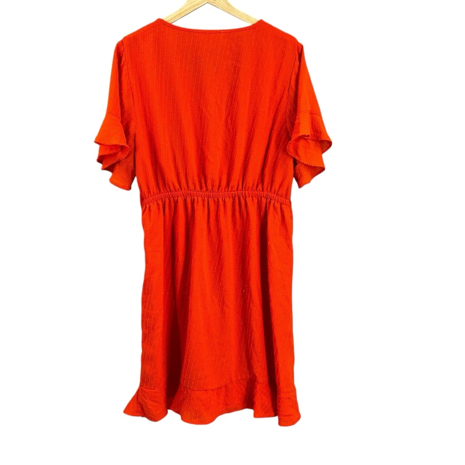 Michael Michael Kors Dress Red Ruffle Sparkle Detail Size Large New - Image 4