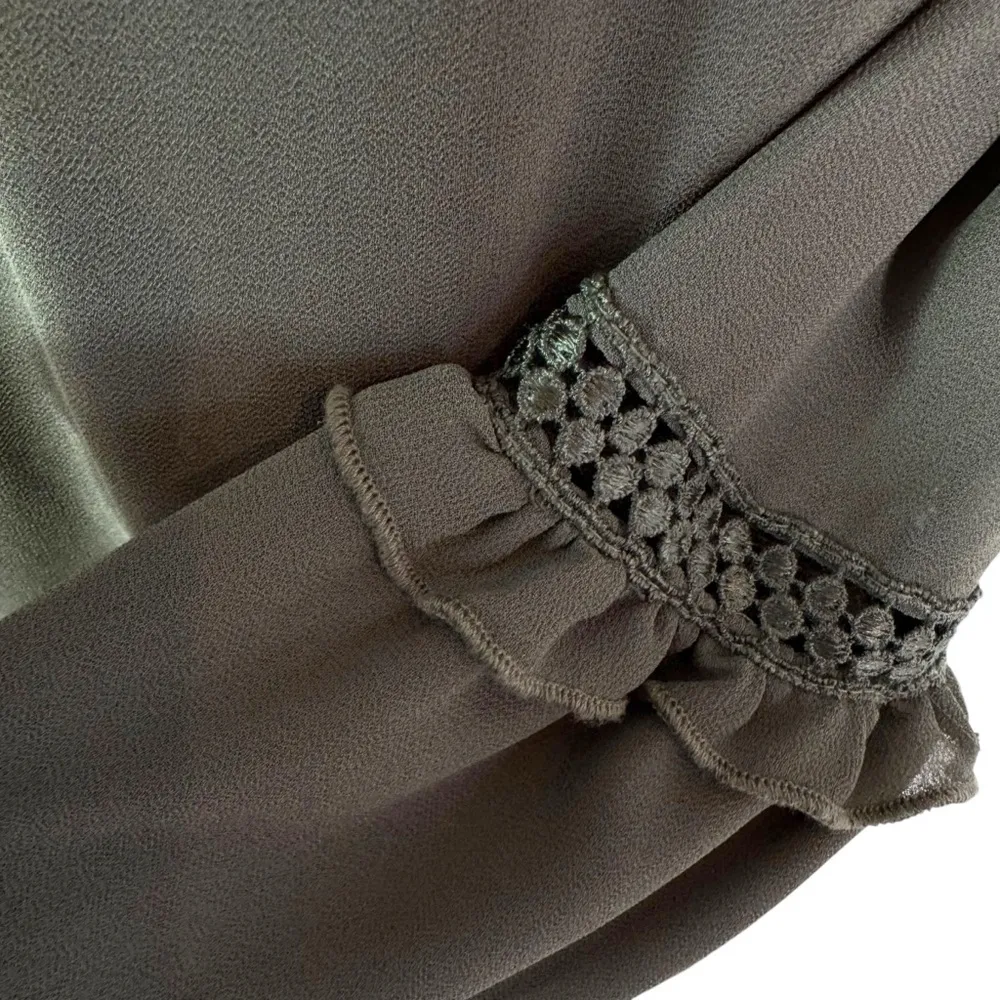 I.N. San Francisco Off Shoulder Peplum Sleeve Mini Dress Olive Green Size S NWT - Image 8