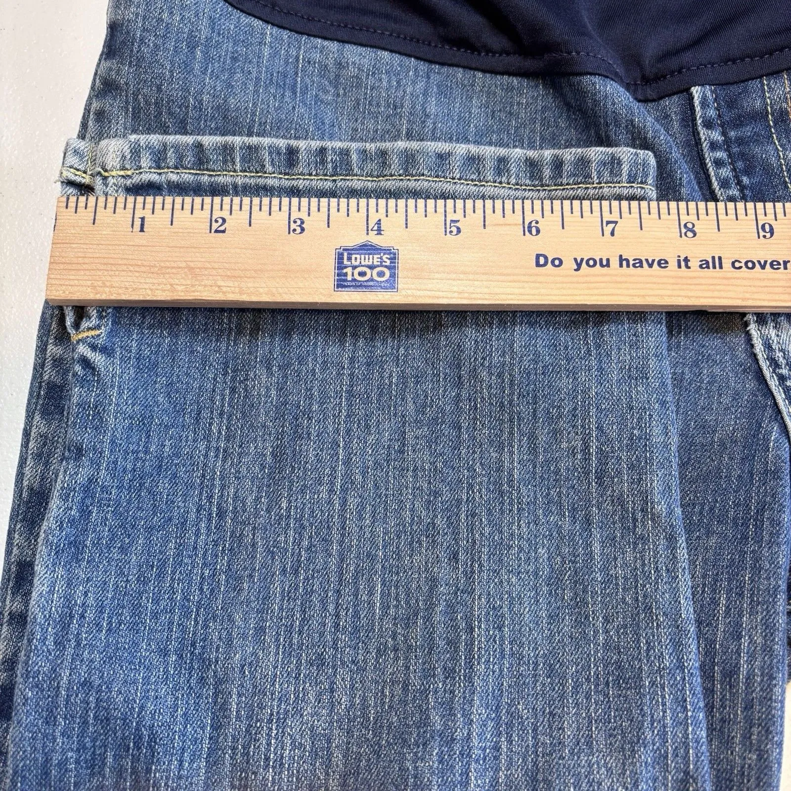 Gap Denim Blue Maternity Jeans Size Small Body  Pull On Back Pockets Opening leg - Image 6