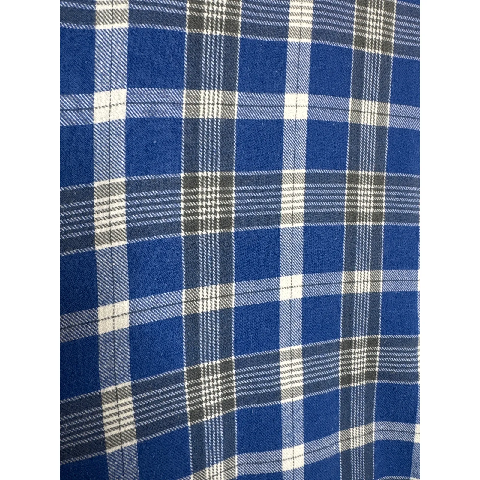 Vintage 1970s Léron Fifth Avenue Blue Plaid Cotton Nightgown large - Image 9