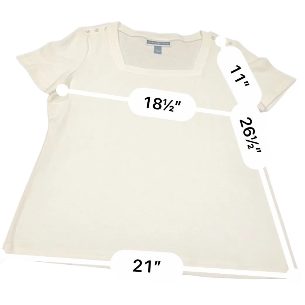 Karen Scoot white cotton T-shirt size L - Image 3